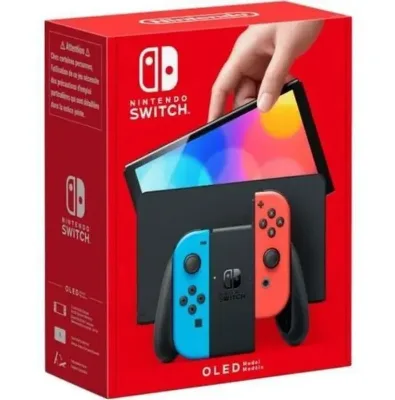 Nintendo Switch (modèle OLED) avec Joy-Con bleu néon / rouge néon
