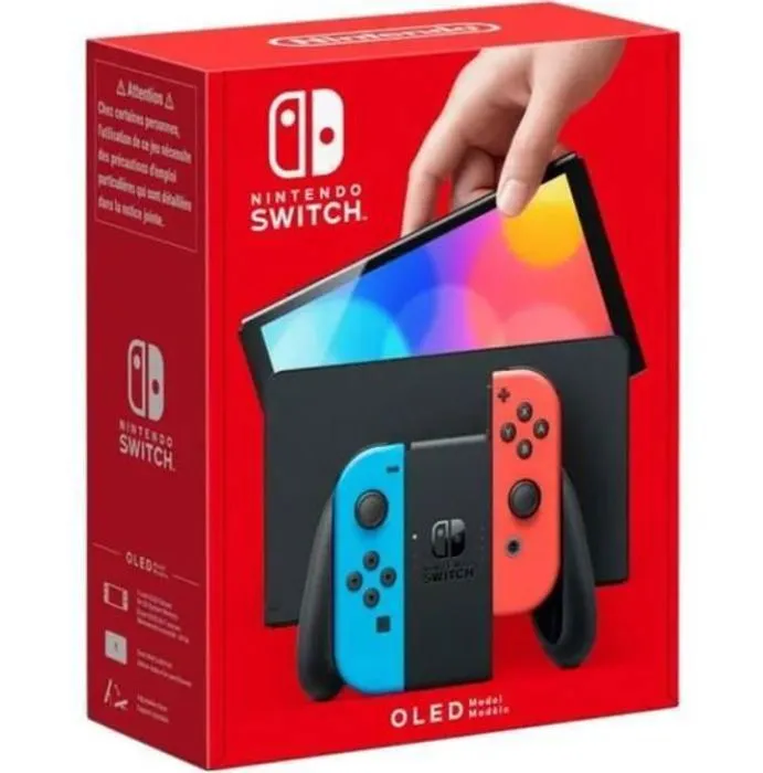 Nintendo Switch (modèle OLED) avec Joy-Con bleu néon / rouge néon
