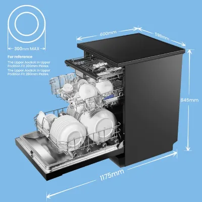 Lave-vaisselle pose libre Comfee FD1535E-DX L60cm 42db avec 15 couverts, 8 programmes — 4