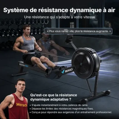 Rameur à air – R50 Air MERACH - 10 Niveaux – Siège Ergonomique - Facile à Ranger – Support téléphone - Bluetooth/App Exclusive — 2
